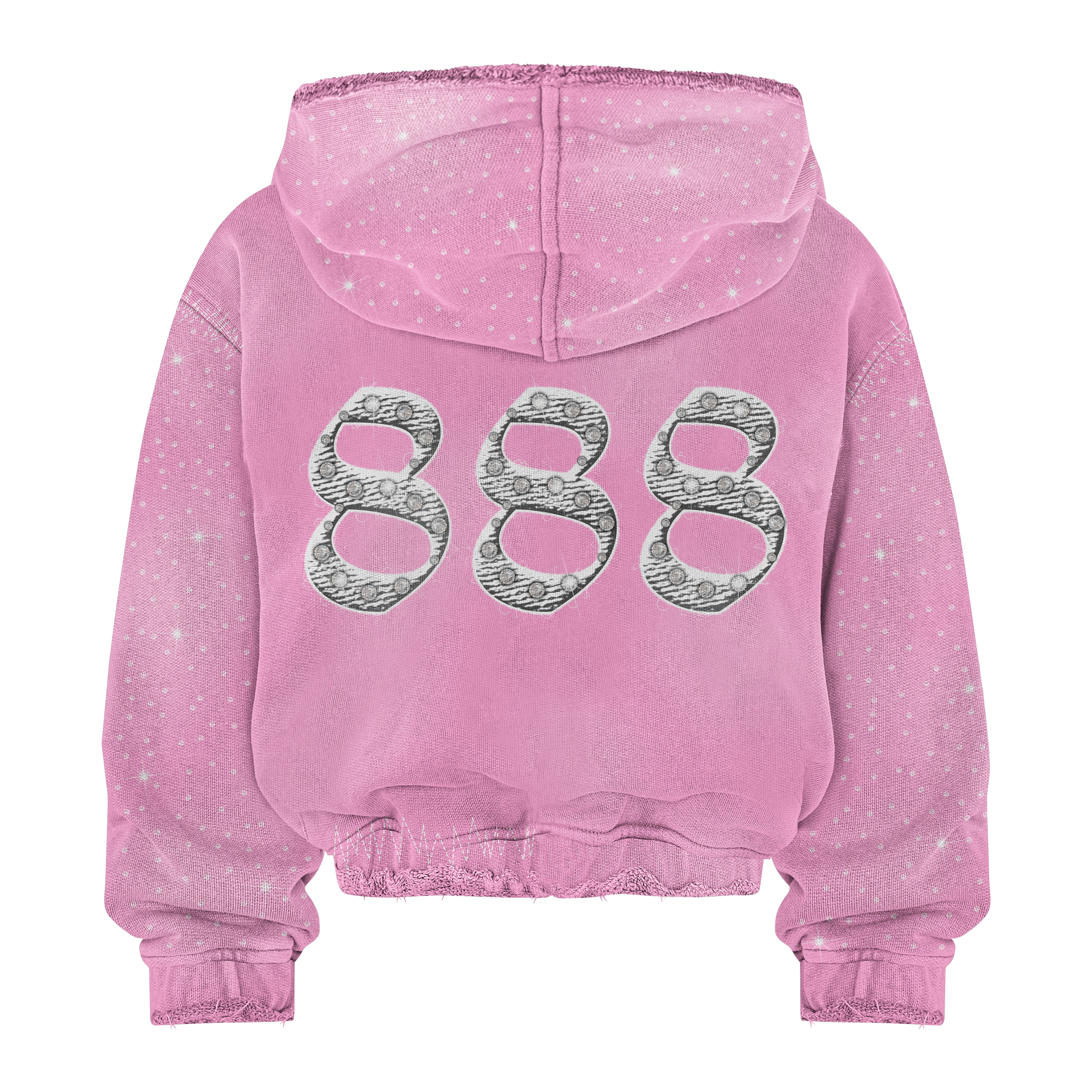 “Sherbert Pink” 888 Rhinestone Zip-Up
