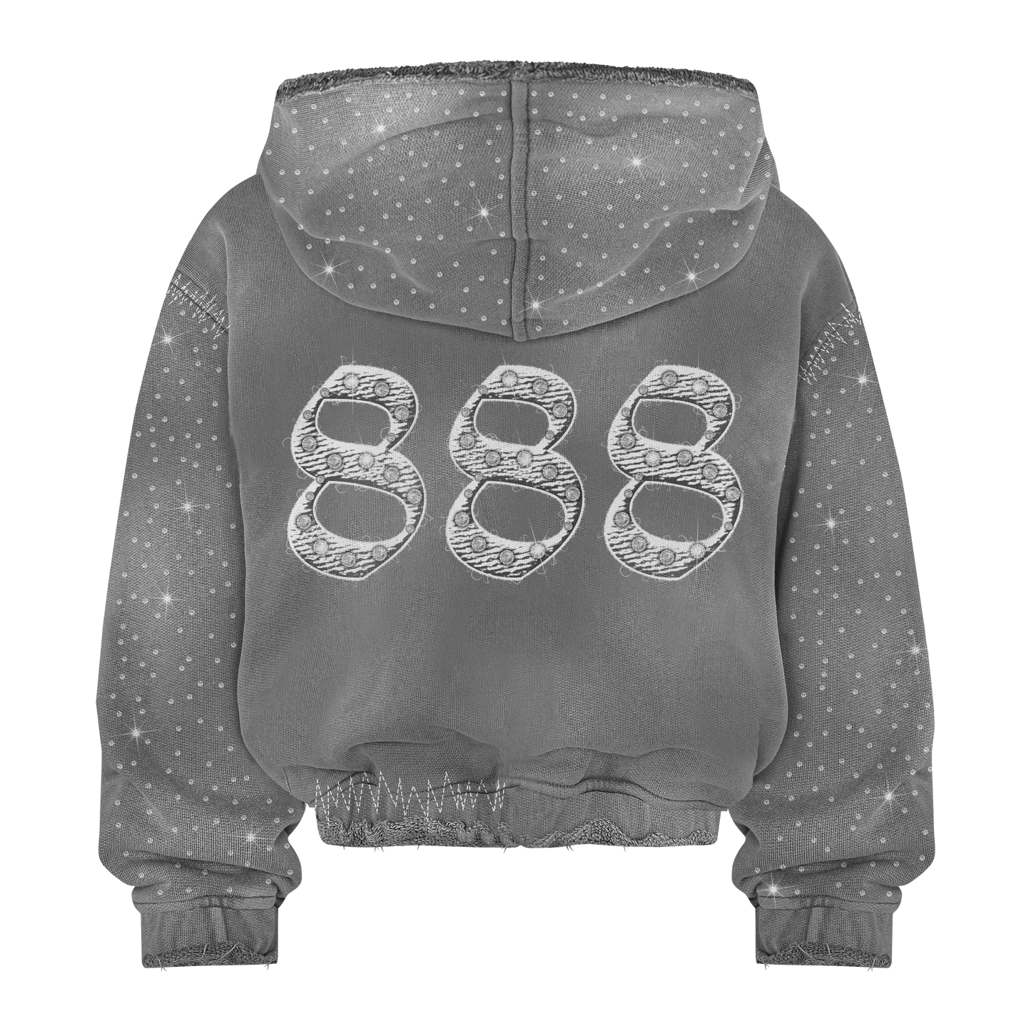 “LIGHT GREY” 888 RHINESTONE SWEATSUIT