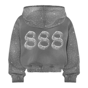 “LIGHT GREY” 888 RHINESTONE SWEATSUIT