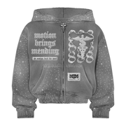 “LIGHT GREY” 888 RHINESTONE SWEATSUIT