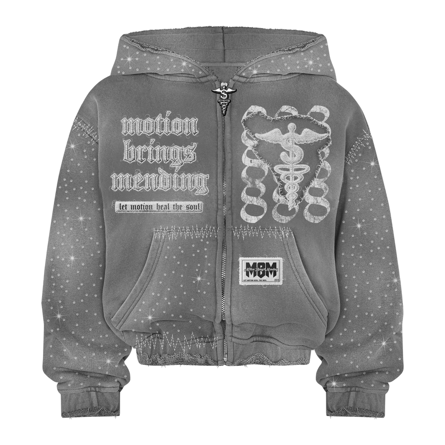 “LIGHT GREY” 888 RHINESTONE SWEATSUIT