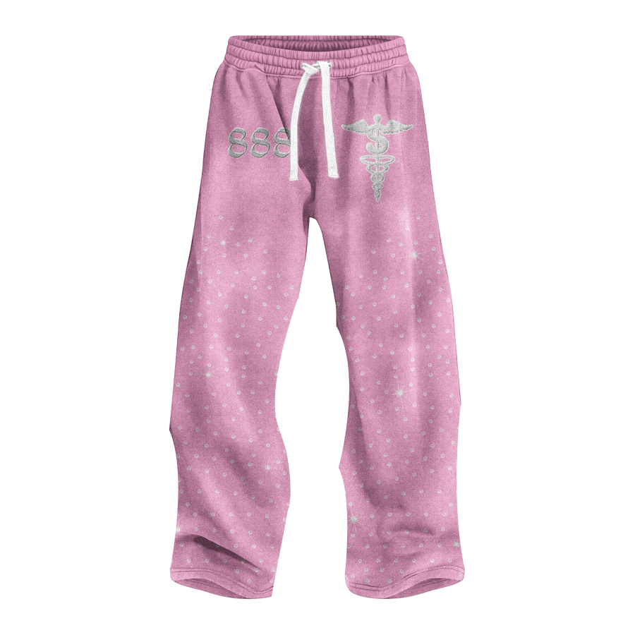 “Sherbet Pink” 888 Rhinestone sweatsuit