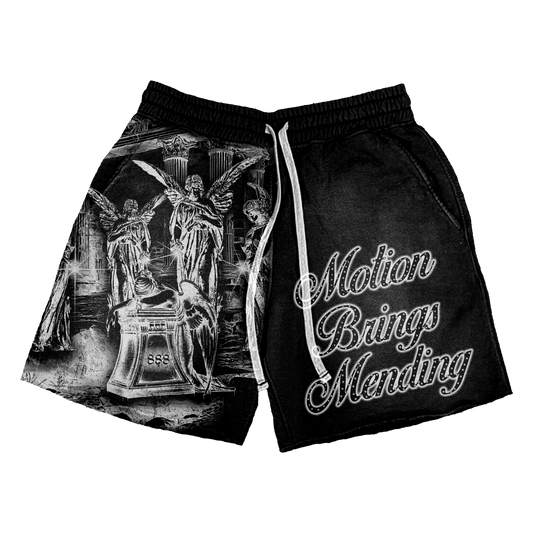 “ANGELS IN MOTION” SHORTS-ACID BLACK