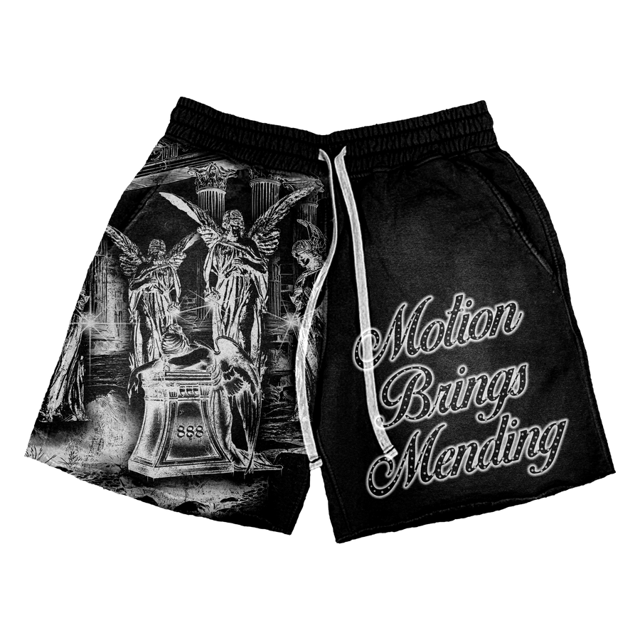 “ANGELS IN MOTION” SHORTS-ACID BLACK