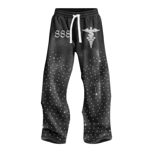 “ACID BLACK” 888 RHINESTONE SWEATS