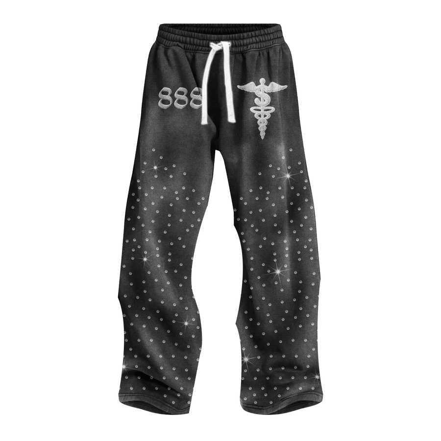 “ACID BLACK” 888 RHINESTONE SWEATSUIT