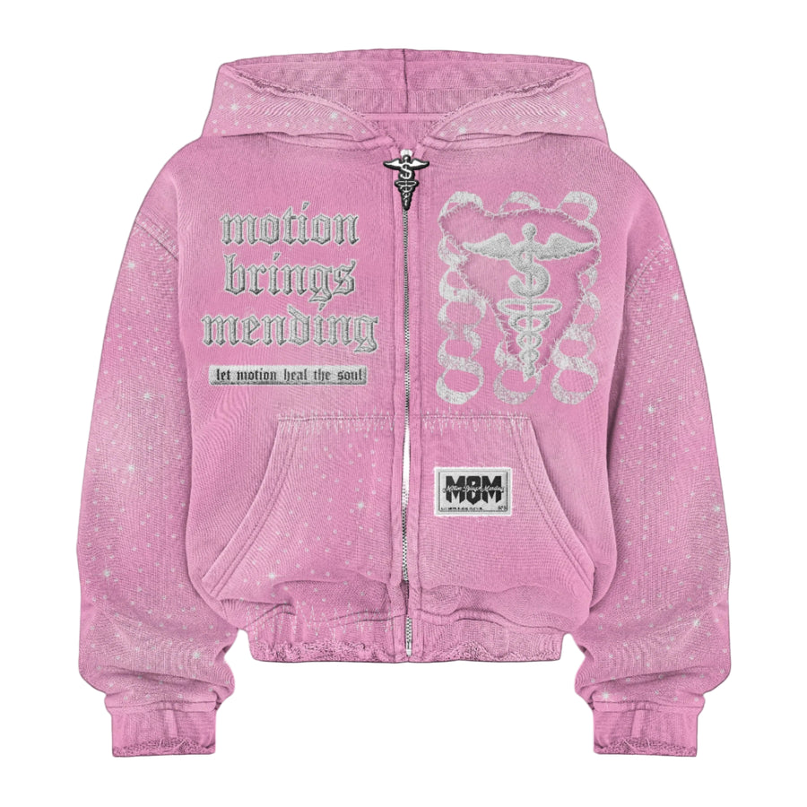 “Sherbet Pink” 888 Rhinestone sweatsuit